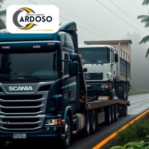 Guincho para reboque de caminhão quebrado